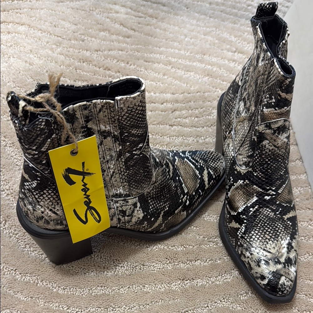 Seven7 Snake Print Ankle Boots